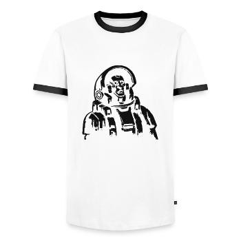 Zombie Monster Wariors Soladat Horror Schädel tot - Männer Kontrast-T-Shirt - Weiß/Schwarz - Vorne - AI Model Female 172 light (172cm) & AI Model Male 178 dark (178cm)