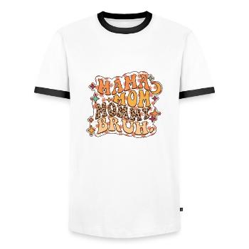Mother's Day Vintage Mama/Mom 3 - Men's Ringer Shirt - white/black - Front - AI Model Female 172 light (172cm) & AI Model Male 178 dark (178cm)