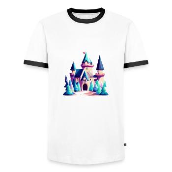 Castle Fantasy Fairy Tale - Men's Ringer Shirt - white/black - Front - AI Model Female 172 light (172cm) & AI Model Male 178 dark (178cm)
