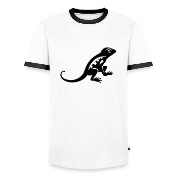 Lizard - Men's Ringer Shirt - white/black - Front - AI Model Female 172 light (172cm) & AI Model Male 178 dark (178cm)