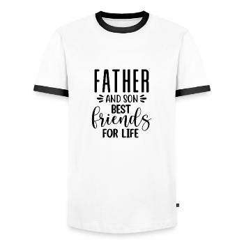 Père et fils meilleurs amis pour la vie - T-shirt contrasté Homme - blanc/noir - Devant - AI Model Female 172 light (172cm) & AI Model Male 178 dark (178cm)