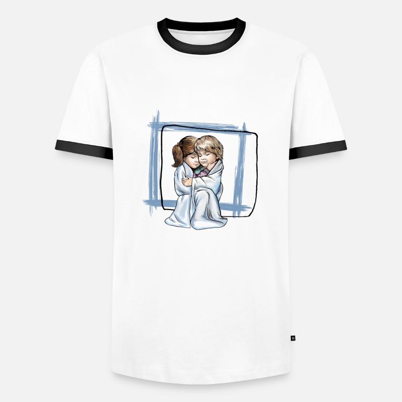 cuddle - Men's Ringer Shirt - white/black