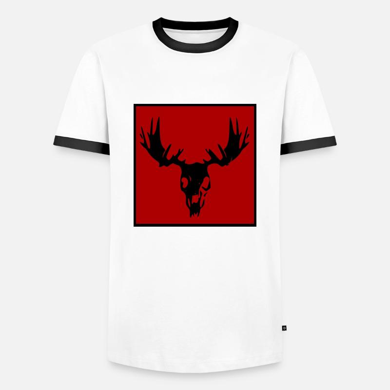 Elch-Sake - Männer Kontrast-T-Shirt - Weiß/Schwarz