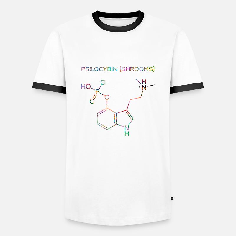 Psilocybin molecule - Men's Ringer Shirt - white/black