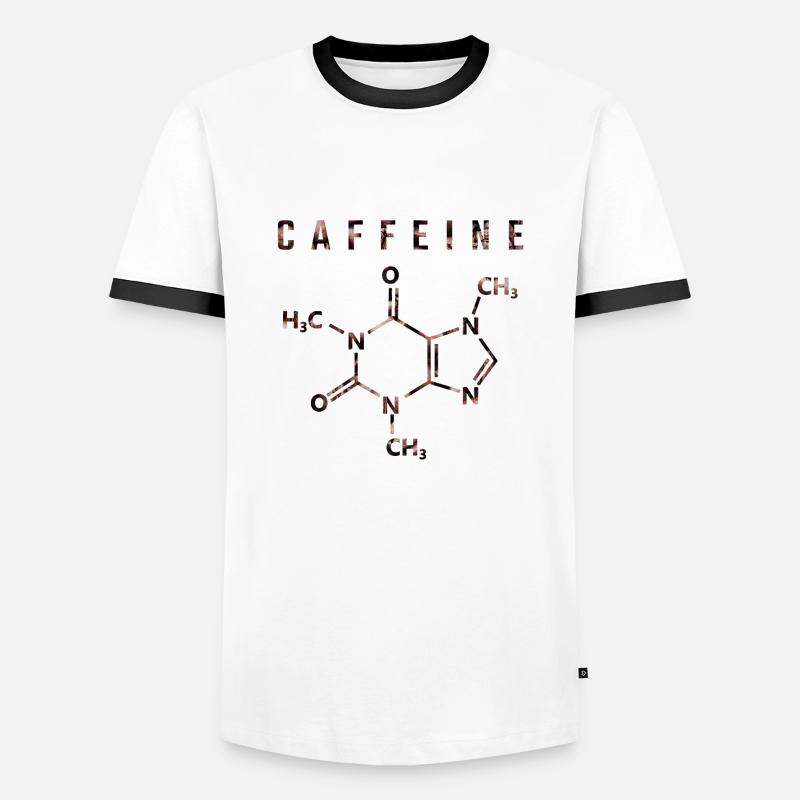 Caffeine molecule - Men's Ringer Shirt - white/black