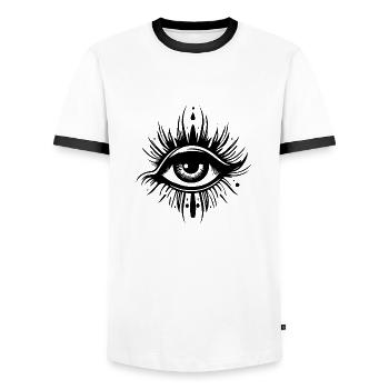Eye Eyes Ophthalmologist - Men's Ringer Shirt - white/black - Front - AI Model Female 172 light (172cm) & AI Model Male 178 dark (178cm)