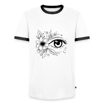Eye Eyes Ophthalmologist - Men's Ringer Shirt - white/black - Front - AI Model Female 172 light (172cm) & AI Model Male 178 dark (178cm)