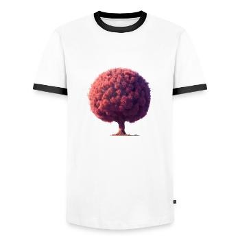 Lebensbaum Meditation Baum des Lebens Yoga - Männer Kontrast-T-Shirt - Weiß/Schwarz - Vorne - AI Model Female 172 light (172cm) & AI Model Male 178 dark (178cm)