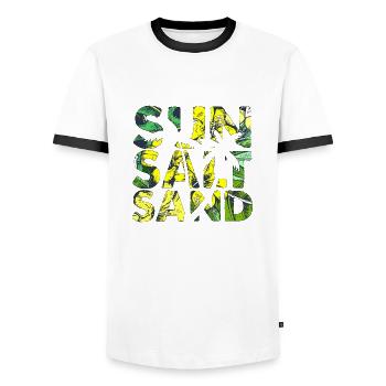 Summer surf croatia beach paradise hrvatska party - Men's Ringer Shirt - white/black - Front - AI Model Female 172 light (172cm) & AI Model Male 178 dark (178cm)