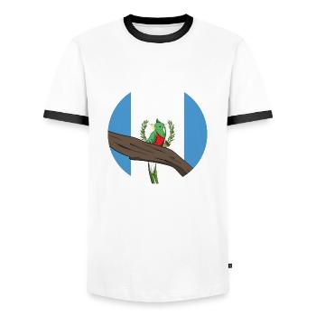 Guatemala Guatemalan Flagge DNA I Geschenk - Männer Kontrast-T-Shirt - Weiß/Schwarz - Vorne - AI Model Female 172 light (172cm) & AI Model Male 178 dark (178cm)