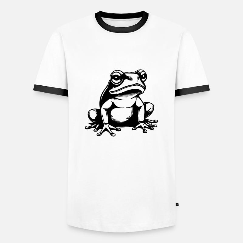 Frog Amphibian Toad - Men's Ringer Shirt - white/black
