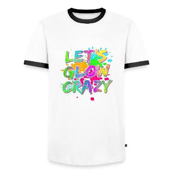Été surf croatie plage paradis ambiance de fête États-Unis - T-shirt contrasté Homme - blanc/noir - Devant - AI Model Female 172 light (172cm) & AI Model Male 178 dark (178cm)