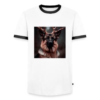 Feini - Männer Kontrast-T-Shirt - Weiß/Schwarz - Vorne - AI Model Female 172 light (172cm) & AI Model Male 178 dark (178cm)