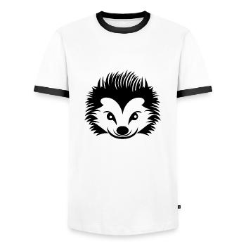 Hérisson Forest Prickly Animal - T-shirt contrasté Homme - blanc/noir - Devant - AI Model Female 172 light (172cm) & AI Model Male 178 dark (178cm)