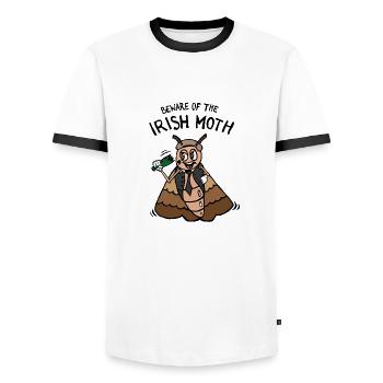 Hüten Sie sich vor der irischen Motte / dem Mob - Männer Kontrast-T-Shirt - Weiß/Schwarz - Vorne - AI Model Female 172 light (172cm) & AI Model Male 178 dark (178cm)