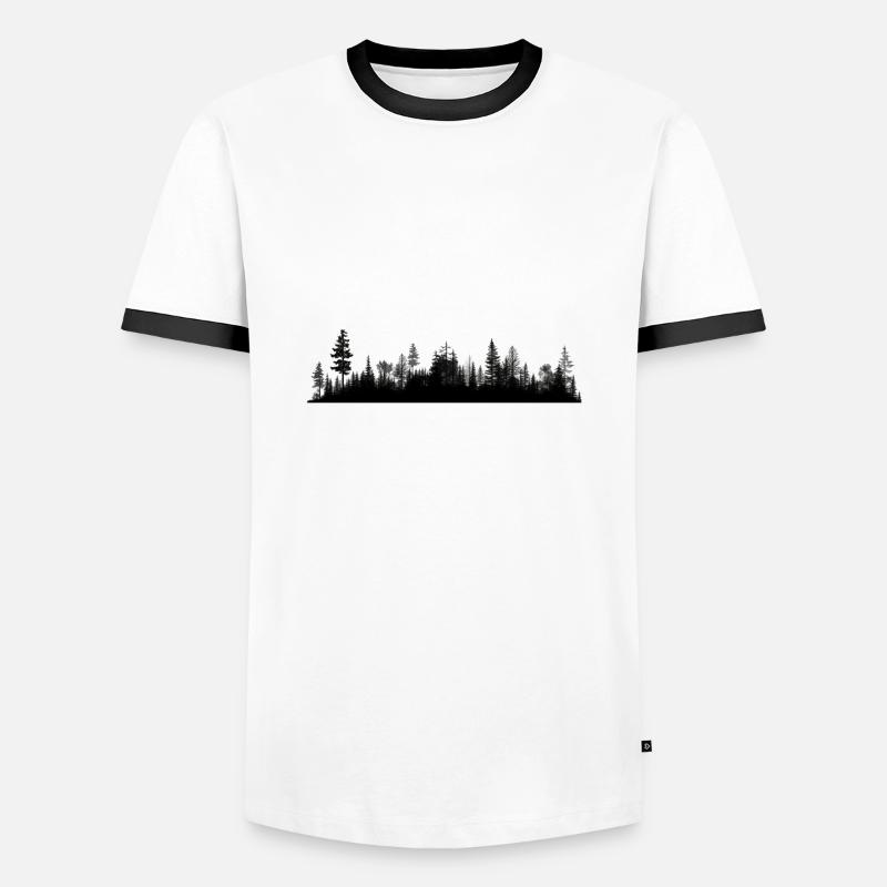 Forest Silhouette - Men's Ringer Shirt - white/black