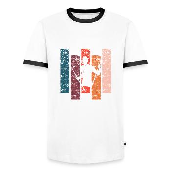 Billiard gift Vintage - Men's Ringer Shirt - white/black - Front - AI Model Female 172 light (172cm) & AI Model Male 178 dark (178cm)