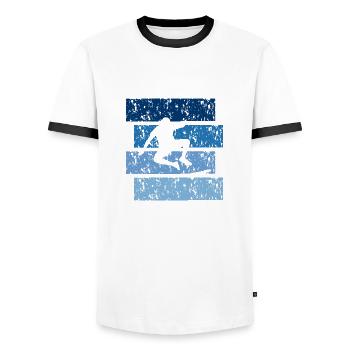 Vintage-Geschenk Skateboard - Männer Kontrast-T-Shirt - Weiß/Schwarz - Vorne - AI Model Female 172 light (172cm) & AI Model Male 178 dark (178cm)