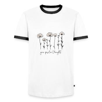 Grow positive thoughts - Männer Kontrast-T-Shirt - Weiß/Schwarz - Vorne - AI Model Female 172 light (172cm) & AI Model Male 178 dark (178cm)