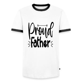 Père fier - T-shirt contrasté Homme - blanc/noir - Devant - AI Model Female 172 light (172cm) & AI Model Male 178 dark (178cm)