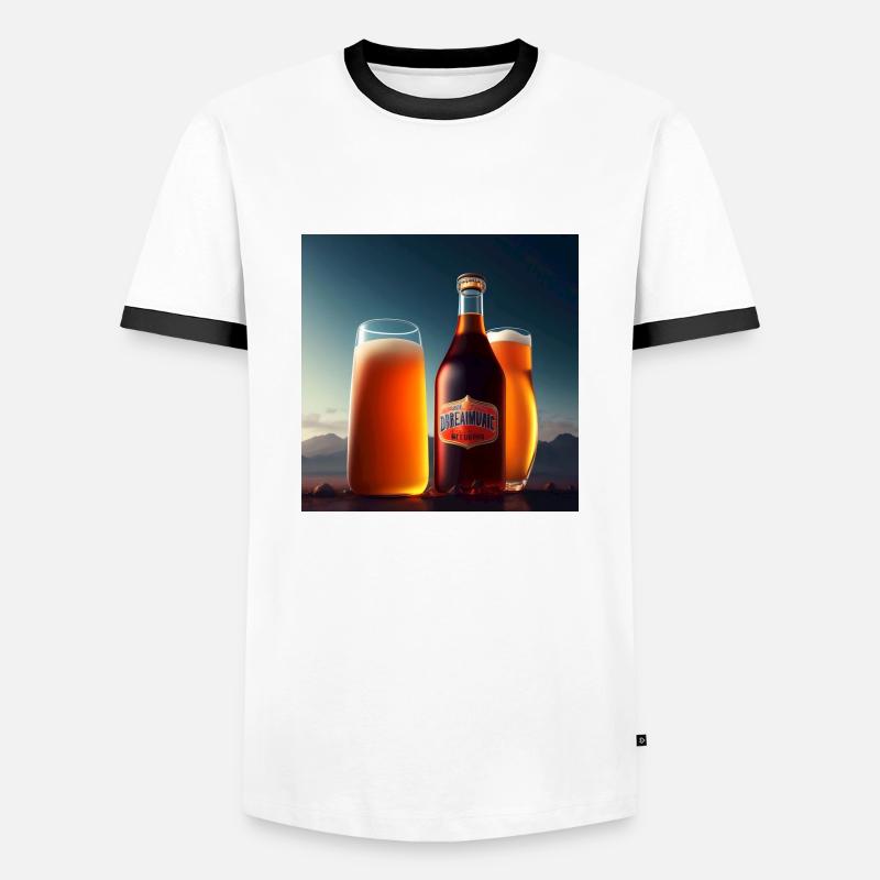 retro bier - Männer Kontrast-T-Shirt - Weiß/Schwarz