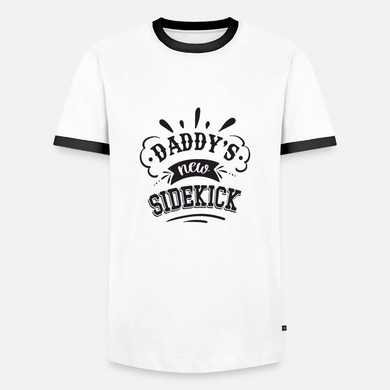 Daddy ́s new Sidekick - Men's Ringer Shirt - white/black