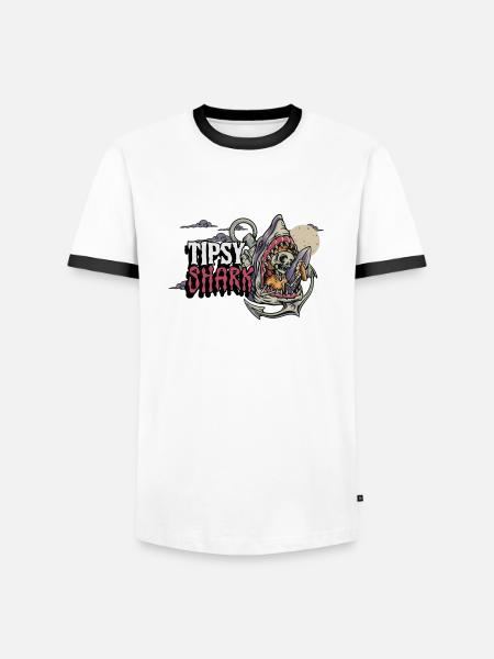 Tipsy Shark - Men's Ringer Shirt - white/black