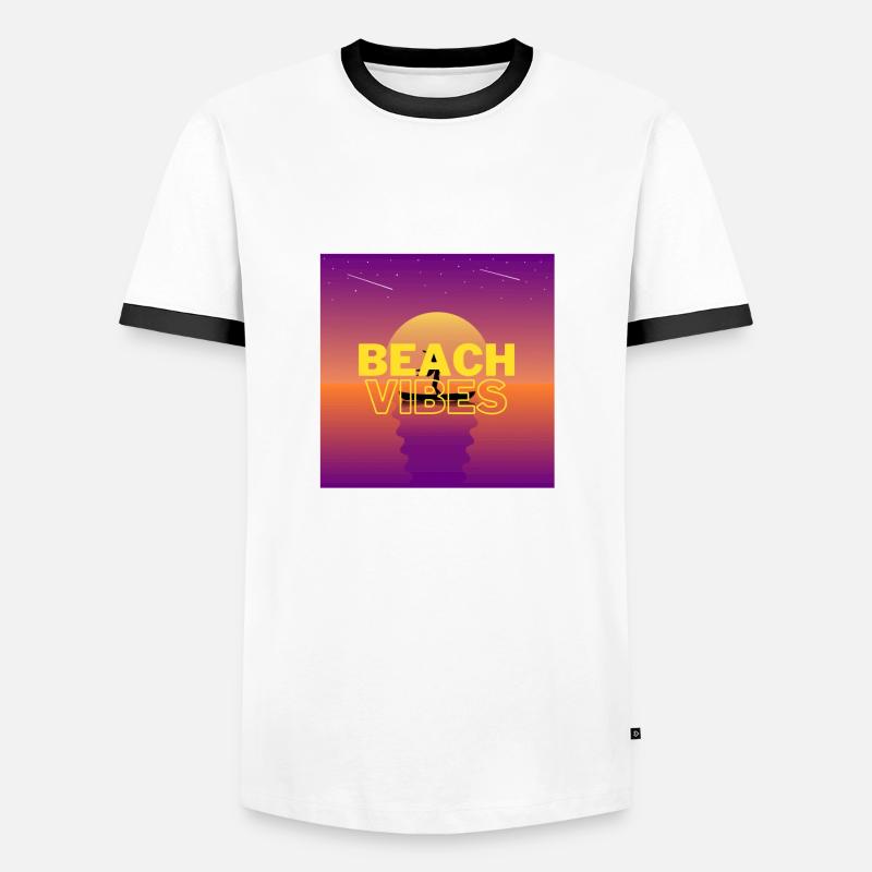 Beach 3 - Männer Kontrast-T-Shirt - Weiß/Schwarz