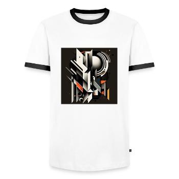 The Bauhaus Legacy - Men's Ringer Shirt - white/black - Front - AI Model Female 172 light (172cm) & AI Model Male 178 dark (178cm)