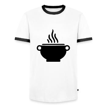Cauldron Magical Witch Halloween - Men's Ringer Shirt - white/black - Front - AI Model Female 172 light (172cm) & AI Model Male 178 dark (178cm)