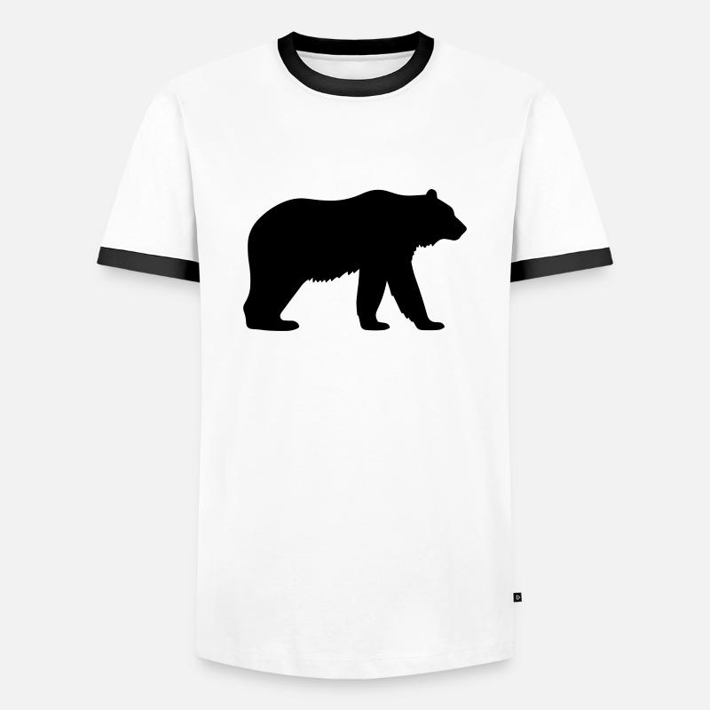 bear - Men's Ringer Shirt - white/black