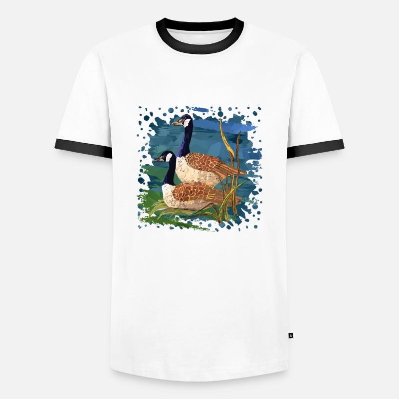 Birds - Men's Ringer Shirt - white/black