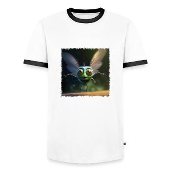Funny Bow Tie - Men's Ringer Shirt - white/black - Front - AI Model Female 172 light (172cm) & AI Model Male 178 dark (178cm)