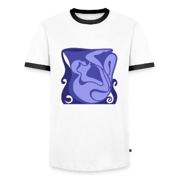 Liebe dein Gefäß. Selbstliebe und Körperakzeptanz - Männer Kontrast-T-Shirt - Weiß/Schwarz - Vorne - AI Model Female 172 light (172cm) & AI Model Male 178 dark (178cm)