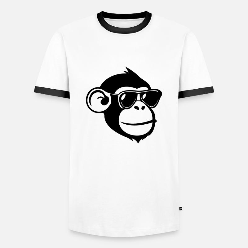 Monkey Monkey Monkey Face Jungle - Men's Ringer Shirt - white/black