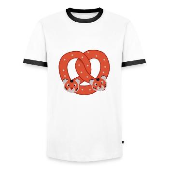 Tiger Pretzel - Men's Ringer Shirt - white/black - Front - AI Model Female 172 light (172cm) & AI Model Male 178 dark (178cm)