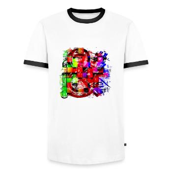 Graffiti style Splash hip hop colors painter color - Men's Ringer Shirt - white/black - Front - AI Model Female 172 light (172cm) & AI Model Male 178 dark (178cm)