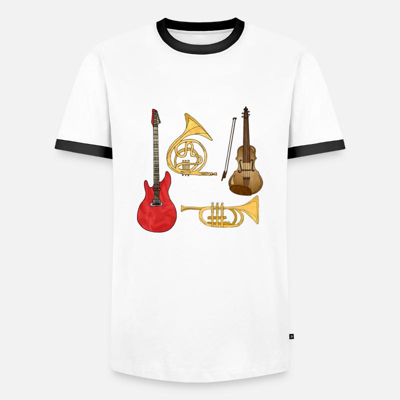 Musical instruments - Men's Ringer Shirt - white/black