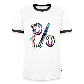 Internet email www drôle de mème grunge tech leters - T-shirt contrasté Homme - blanc/noir - Devant - AI Model Female 172 light (172cm) & AI Model Male 178 dark (178cm)