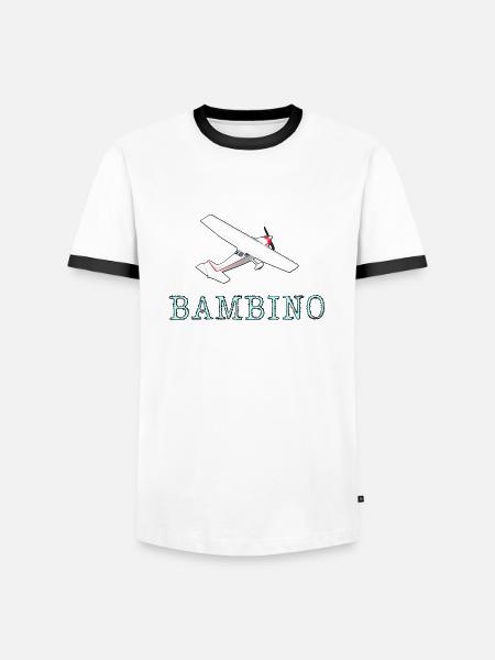 Flugzeugdesign Bambino - Männer Kontrast-T-Shirt - Weiß/Schwarz