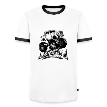 Monstertruck Monster Truck Liebhaber Fan - Männer Kontrast-T-Shirt - Weiß/Schwarz - Vorne - AI Model Female 172 light (172cm) & AI Model Male 178 dark (178cm)