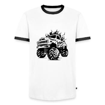 Monstertruck Monster Truck Liebhaber Fan - Männer Kontrast-T-Shirt - Weiß/Schwarz - Vorne - AI Model Female 172 light (172cm) & AI Model Male 178 dark (178cm)