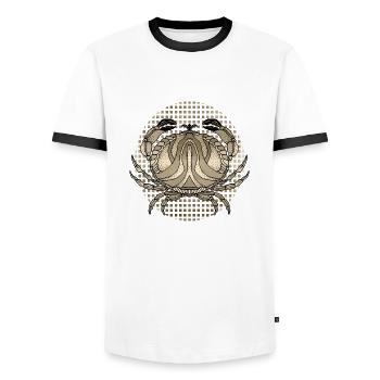 Krebs - Männer Kontrast-T-Shirt - Weiß/Schwarz - Vorne - AI Model Female 172 light (172cm) & AI Model Male 178 dark (178cm)