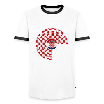 Croatia hrvatska croatia hrv travel europe zagreb - Men's Ringer Shirt - white/black - Front - AI Model Female 172 light (172cm) & AI Model Male 178 dark (178cm)