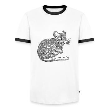 Ratte Maus Nagetier Ratten - Männer Kontrast-T-Shirt - Weiß/Schwarz - Vorne - AI Model Female 172 light (172cm) & AI Model Male 178 dark (178cm)