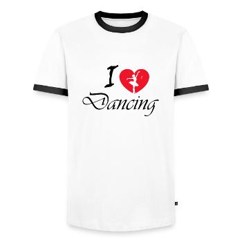 Dancing Dance Music - Männer Kontrast-T-Shirt - Weiß/Schwarz - Vorne - AI Model Female 172 light (172cm) & AI Model Male 178 dark (178cm)