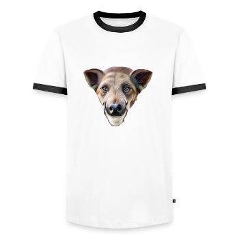 sanglier - T-shirt contrasté Homme - blanc/noir - Devant - AI Model Female 172 light (172cm) & AI Model Male 178 dark (178cm)
