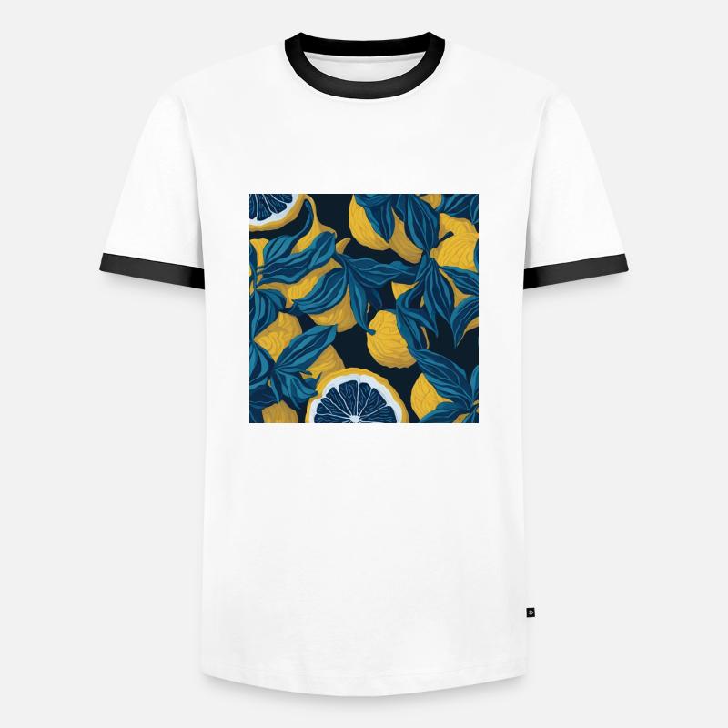 Zitrone - Männer Kontrast-T-Shirt - Weiß/Schwarz