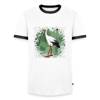 Storch - Männer Kontrast-T-Shirt - Weiß/Schwarz - Vorne - AI Model Female 172 light (172cm) & AI Model Male 178 dark (178cm)