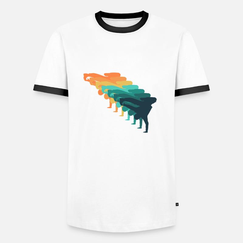 Retro breakdance - Men's Ringer Shirt - white/black